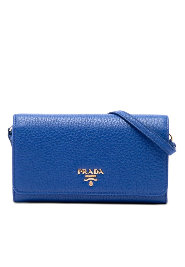 Prada Pre-Loved Prada Vitello Daino Wallet On Strap