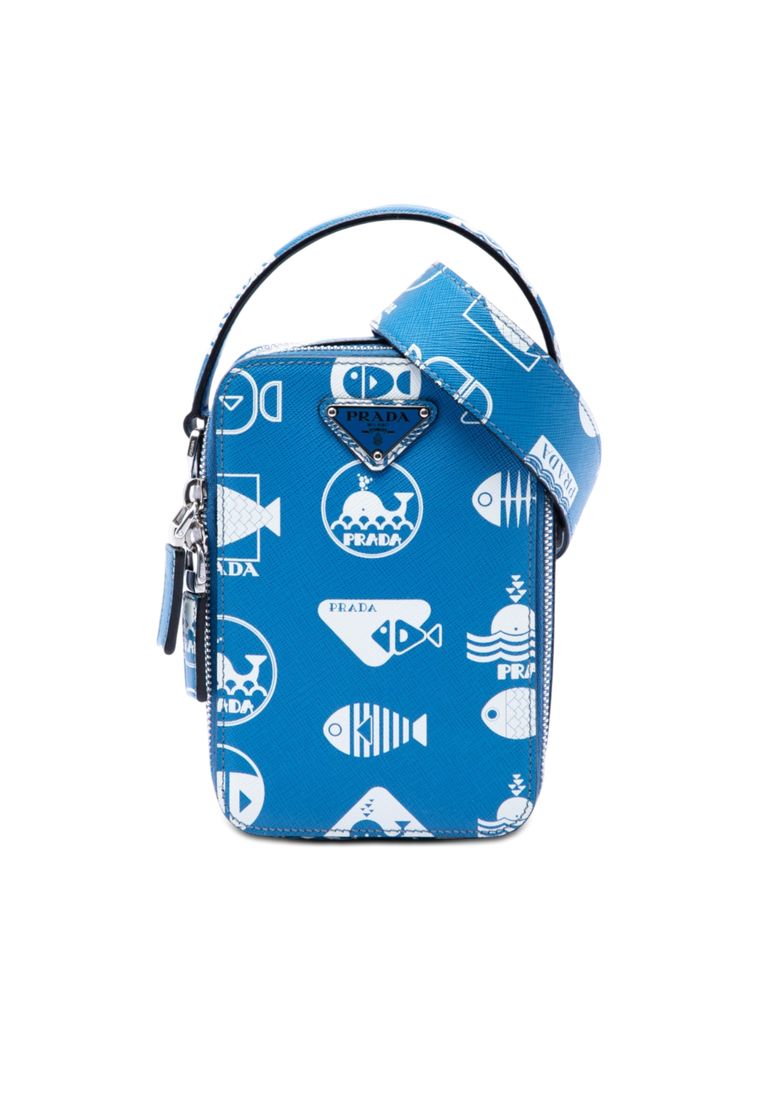 Prada Pre-Loved Prada Saffiano Whale Brique Vertical Crossbody