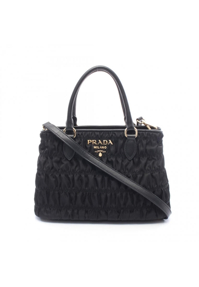 Prada Pre-Loved Prada TESSUTO GAUFRE' 2WAY Handbag tote bag Nylon leather black