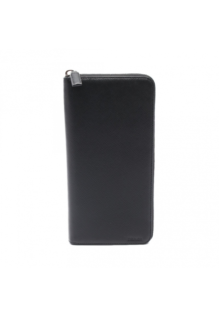 PRADA Pre-Loved Prada SAFFIANO 1 round zipper long wallet Saffiano leather black