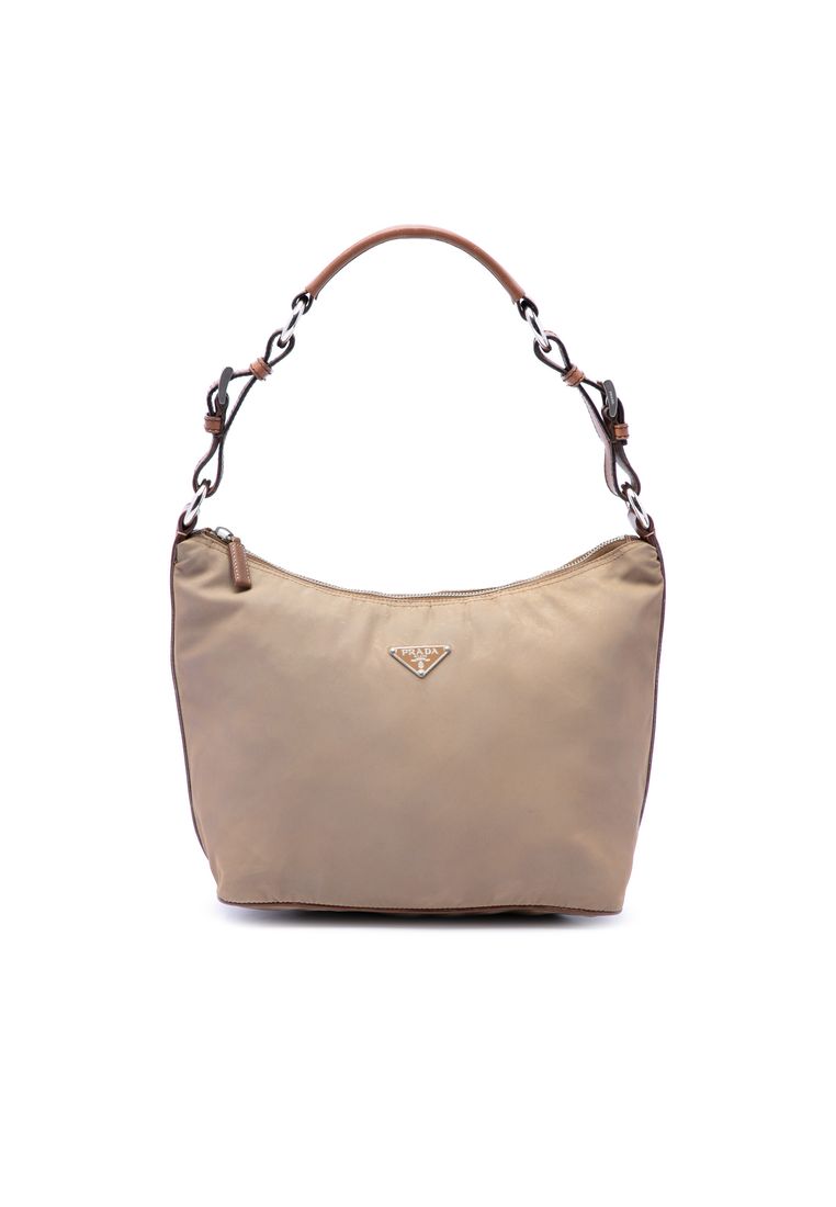 Prada Pre-Loved Prada Saffiano Trimmed Tessuto Shoulder Bag