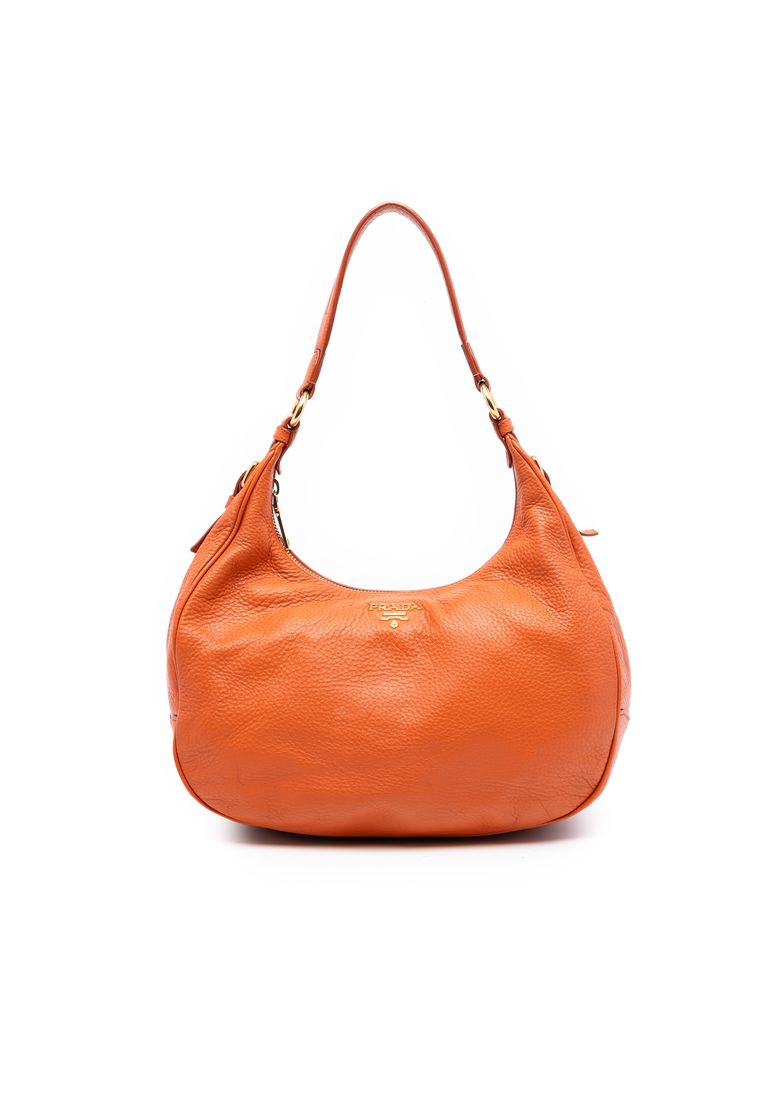 Prada Pre-Loved Prada Vitello Daino Zip Top Hobo