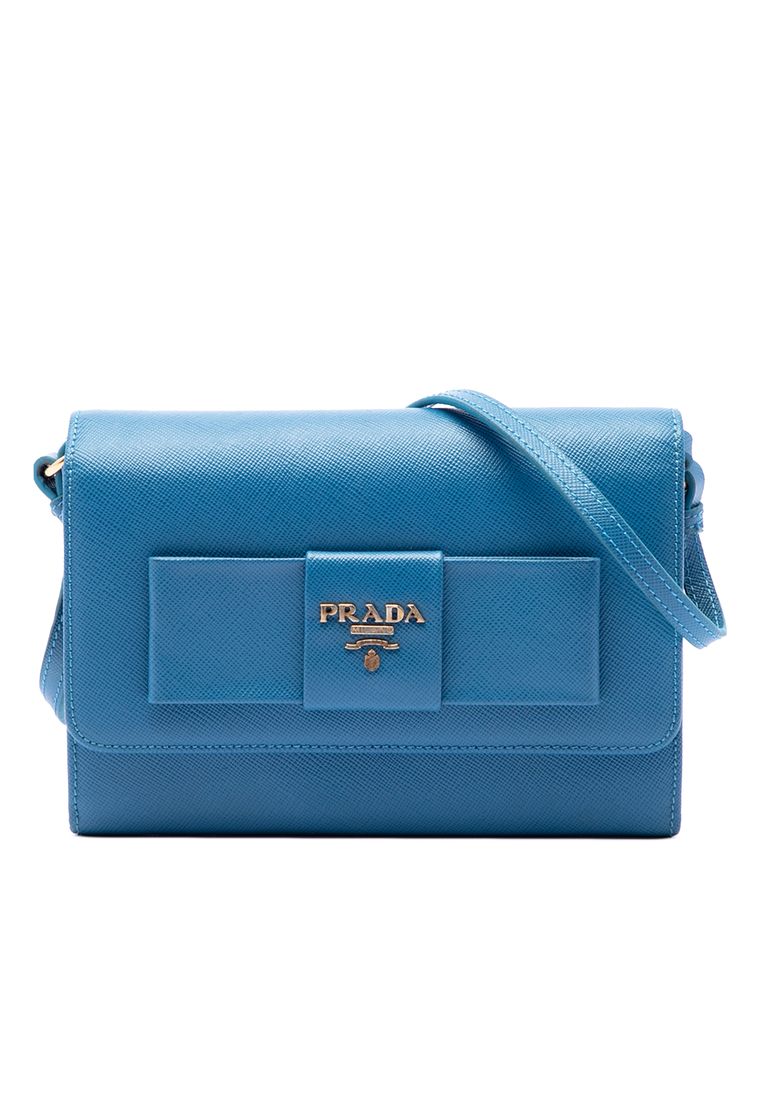 Prada Pre-Loved Prada Saffiano Lux Bow Wallet On Strap