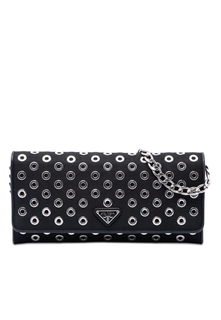 Prada Pre-Loved Prada Tessuto Grommet Wallet On Chain
