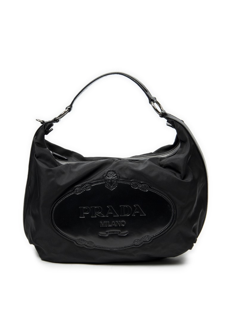 PRADA Pre-Loved Logo Zip Hobo