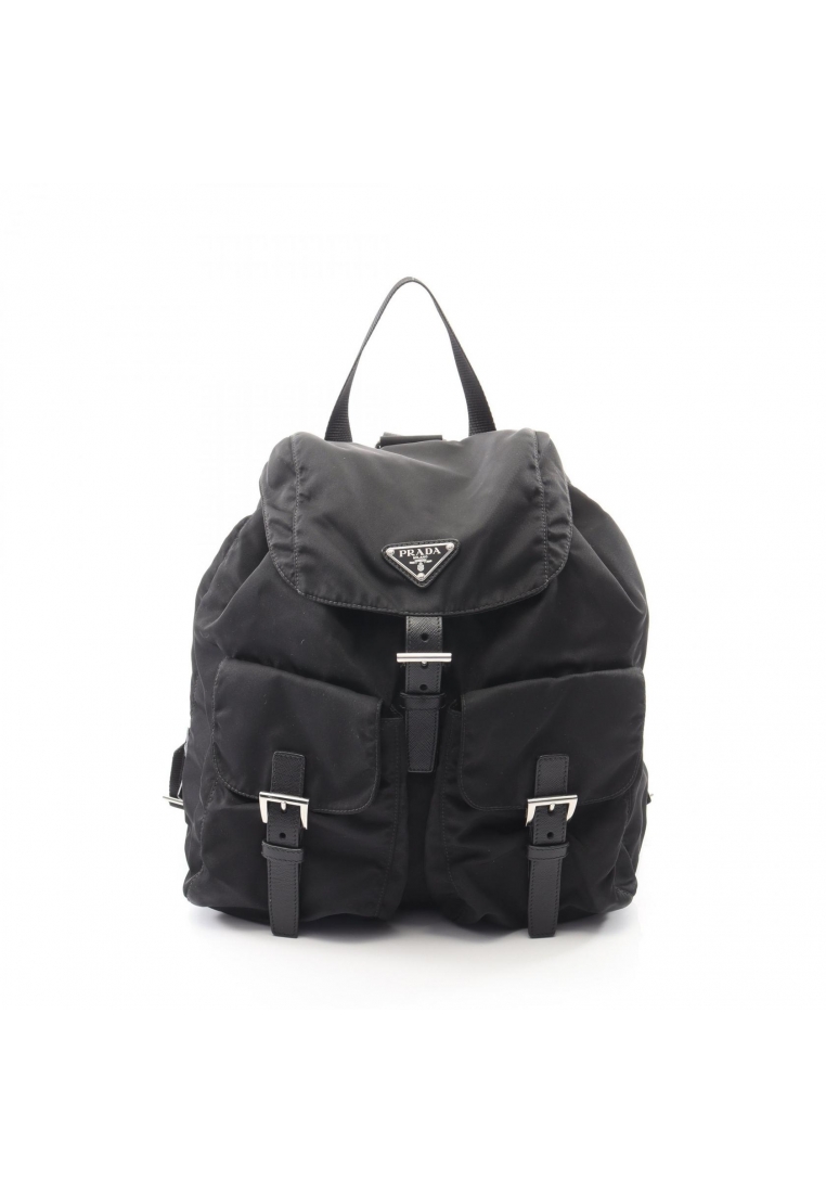 PRADA Pre-Loved Prada VELA Backpack rucksack Nylon Saffiano leather black