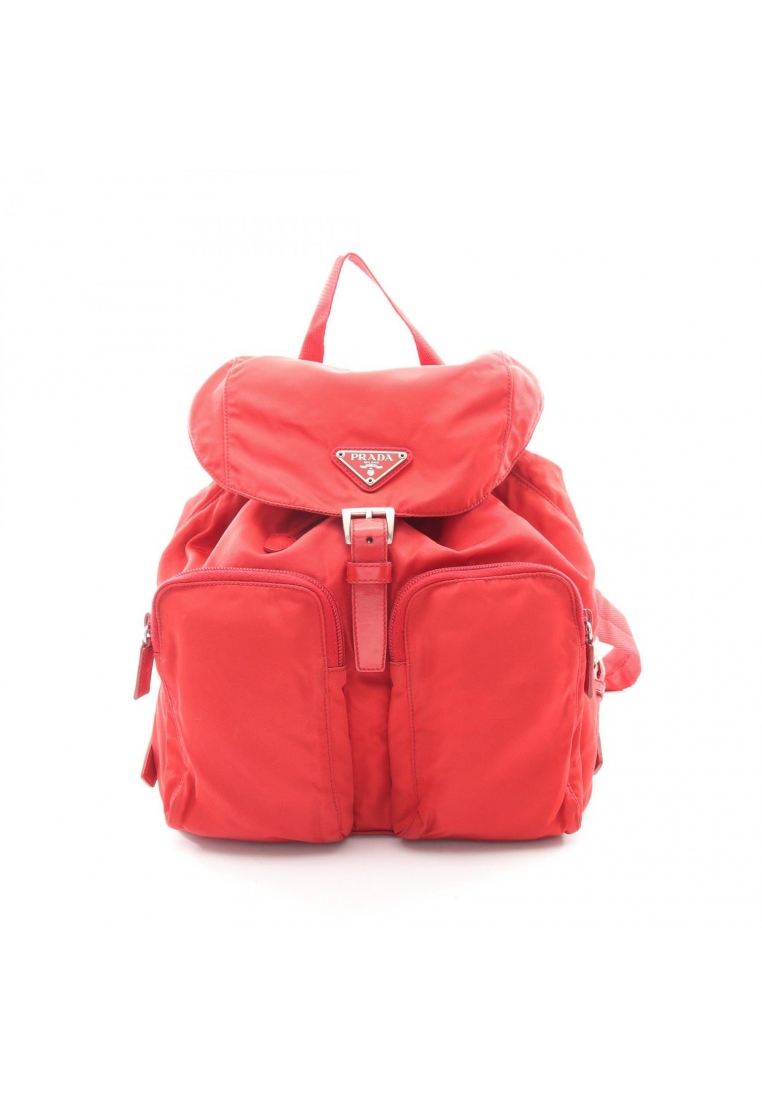 Prada Pre-Loved Prada VELA Backpack rucksack Nylon leather Red