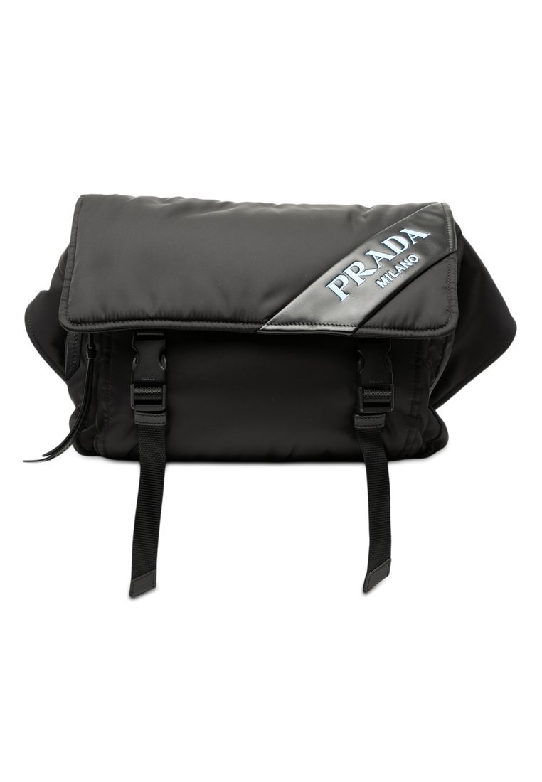 Prada Pre-Loved Prada Soft Calf Trimmed Tessuto Double Buckle Belt Bag
