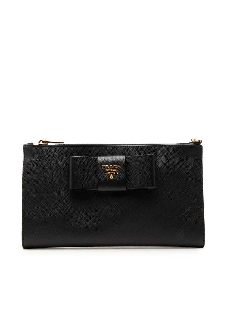 Prada Pre-Loved Prada Saffiano Bow Clutch