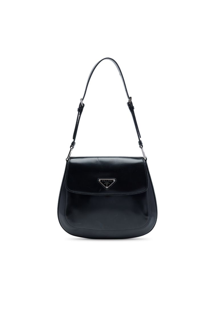 Prada Pre-Loved Prada Spazzolato Leather Cleo Flap Shoulder Bag