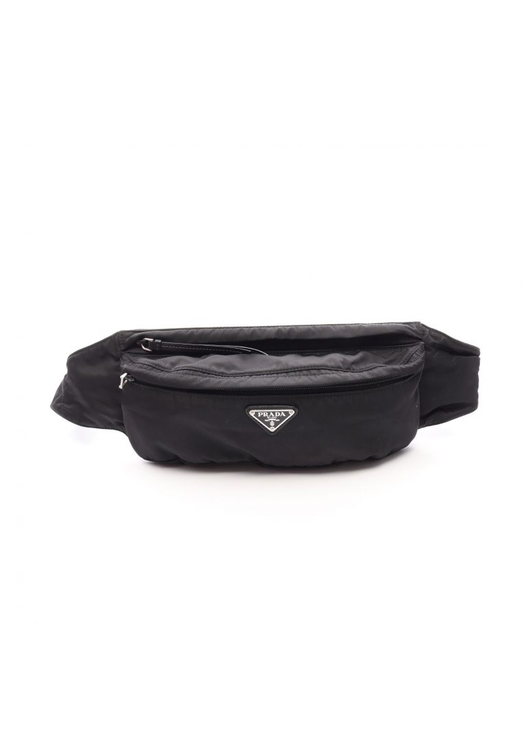 Prada Pre-Loved Prada body bag waist bag Nylon Saffiano leather black