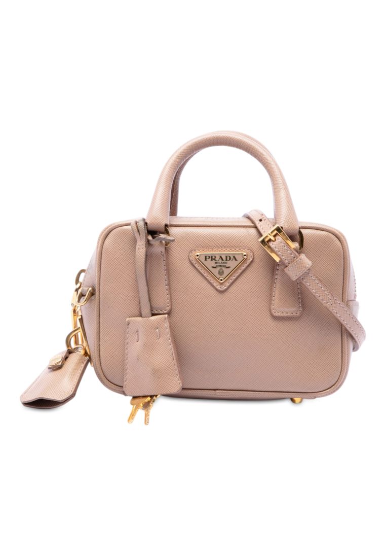 Prada Pre-Loved Prada Mini Saffiano Lux Bauletto Bag