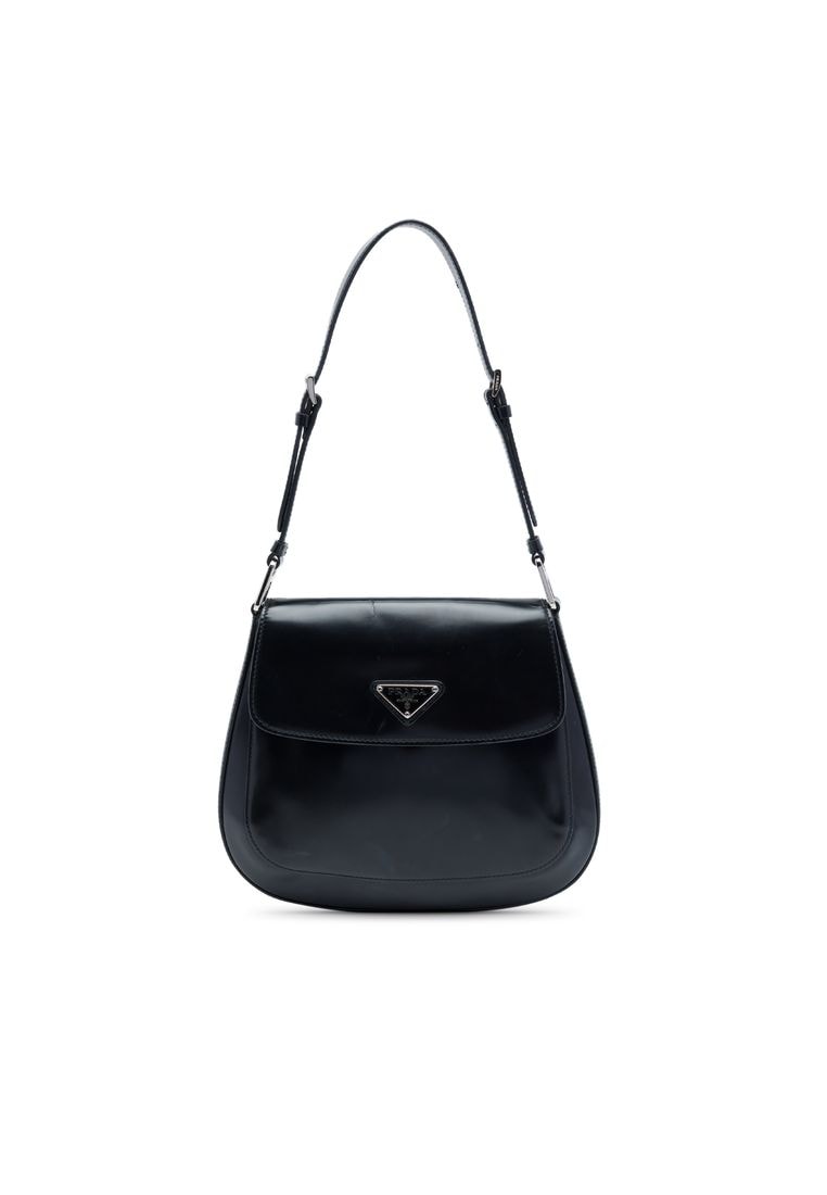 Prada Pre-Loved Prada Spazzolato Leather Cleo Flap Shoulder Bag
