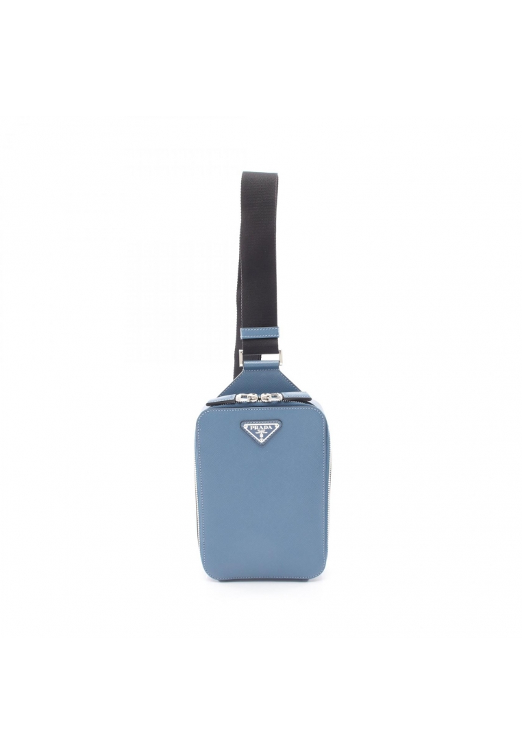 Prada Pre-Loved Prada Brick body bag Saffiano leather blue