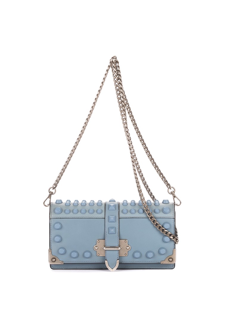 Prada Pre-Loved Mini Studded Wallet Crossbody
