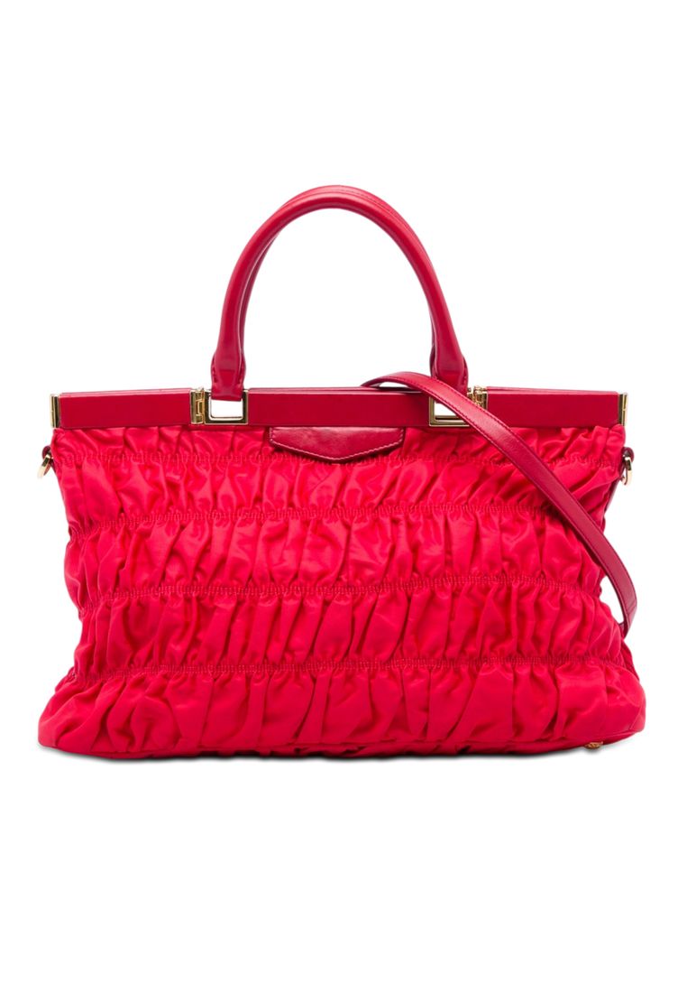 Prada Pre-Loved Prada Tessuto Gaufre Frame Satchel