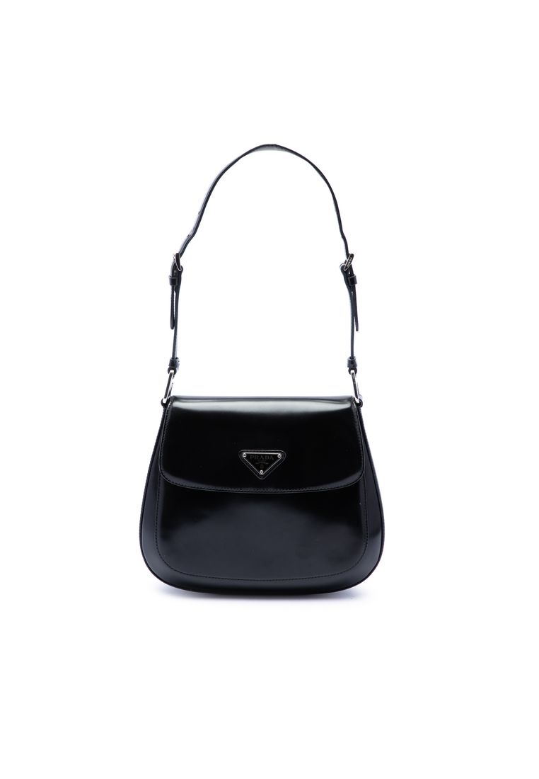 Prada Pre-Loved Prada Medium Spazzolato Leather Cleo Flap Shoulder Bag