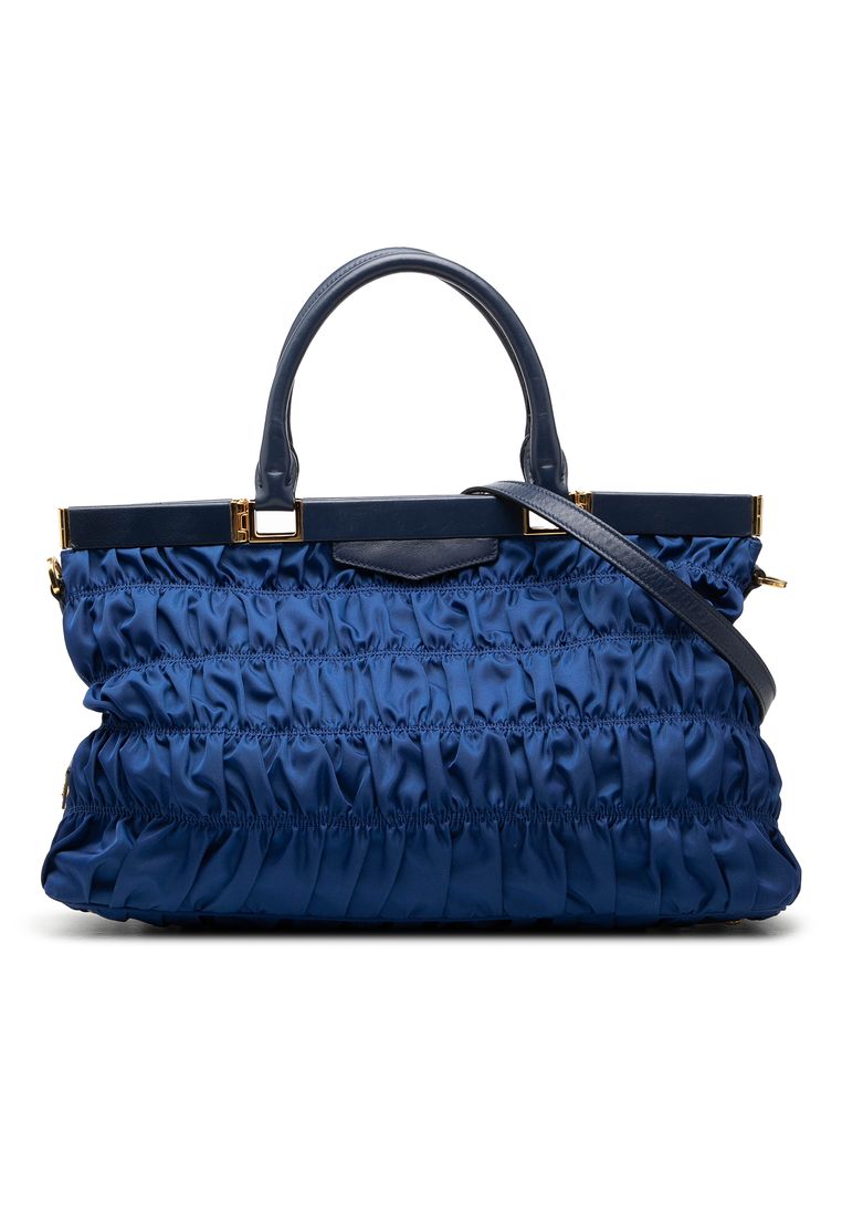 Prada Pre-Loved Prada Tessuto Gaufre Frame Satchel