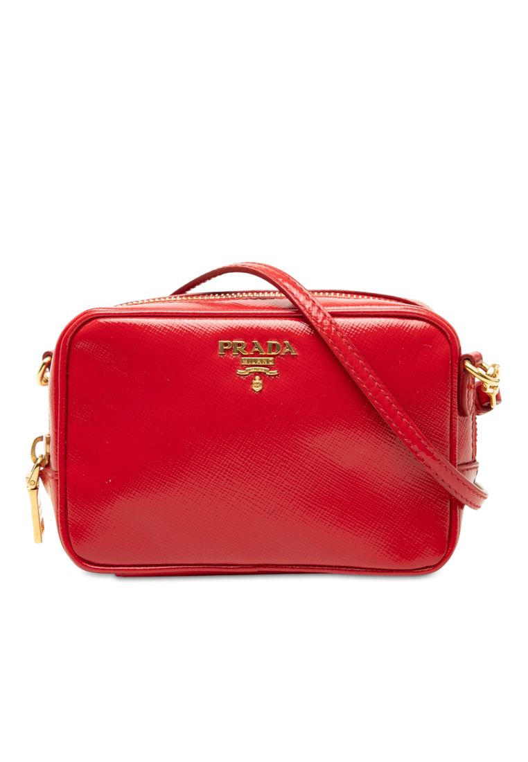 Prada Pre-Loved Prada Mini Saffiano Vernice Camera Bag