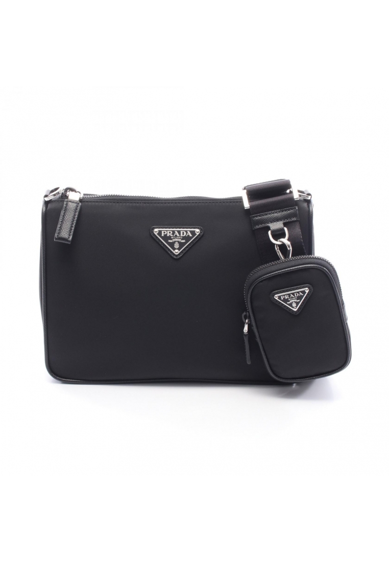 Prada Pre-Loved Prada SAFFIANO TRAVEL Shoulder bag Nylon leather black