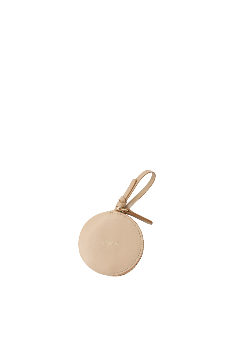 RABEANCO Strap Round AirTag Zip Case - Milkshake Latte