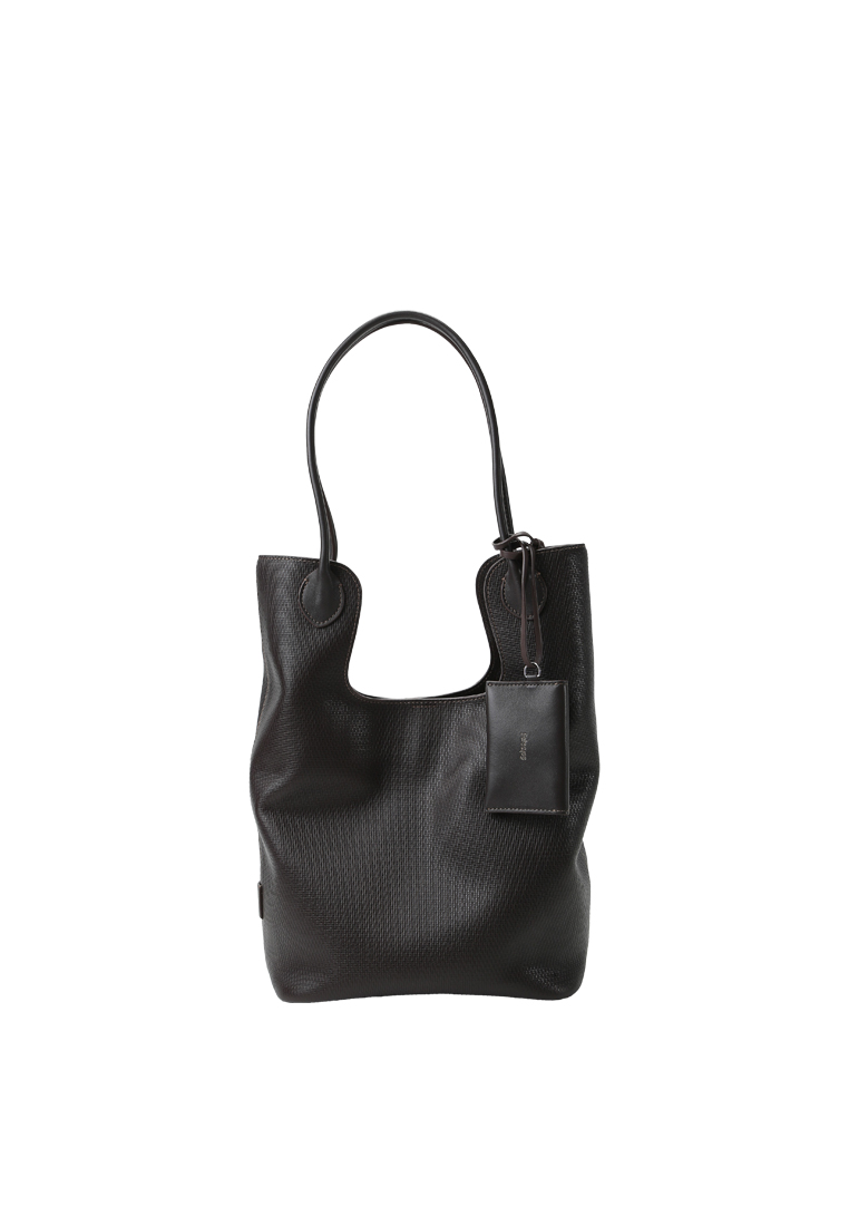 RABEANCO Puzzle Cutout Shoulder Tote Bag - Dark Cacao