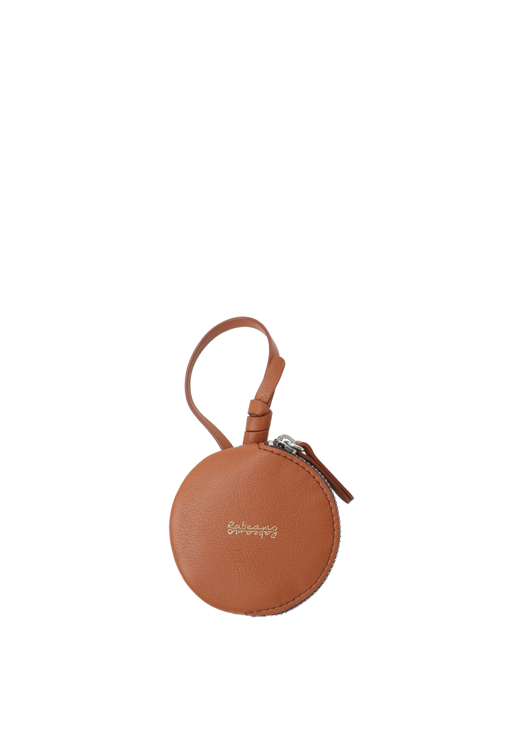 RABEANCO Strap Round AirTag Zip Case - Caramel