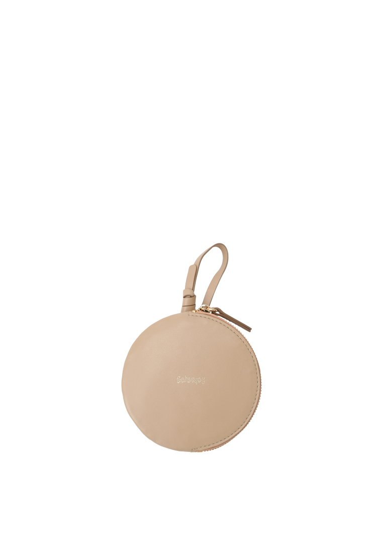 RABEANCO Strap Round Zip Card Case - Toffee
