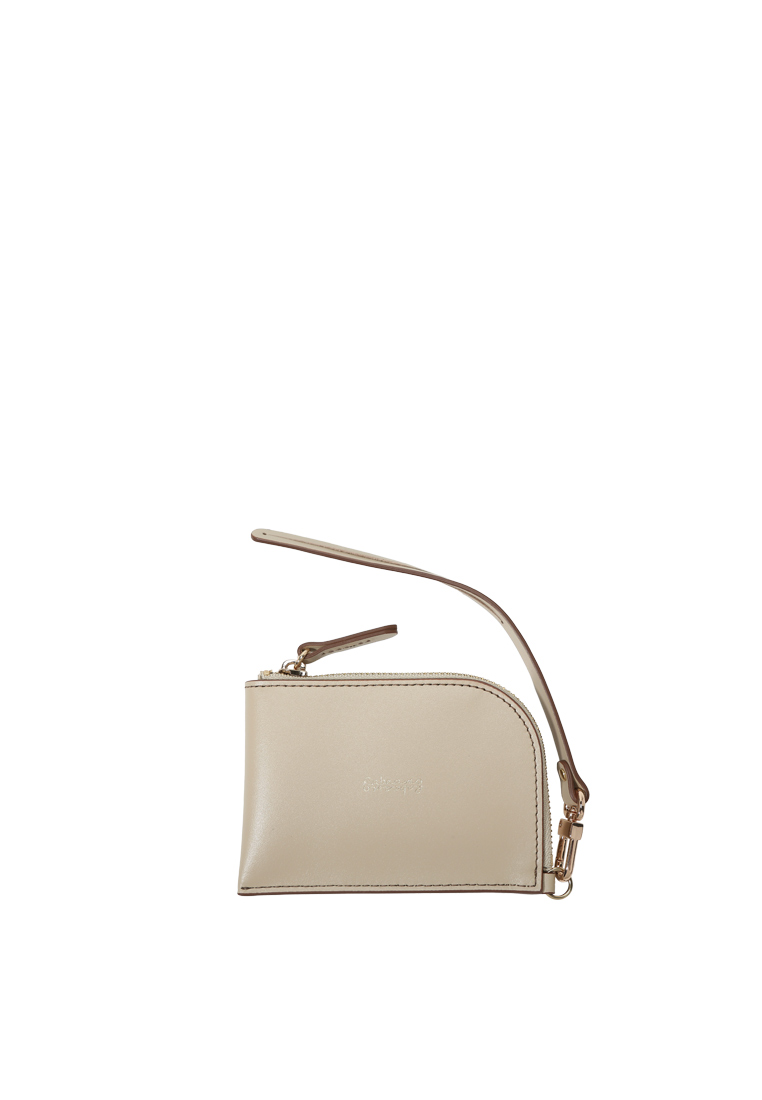 RABEANCO Strap Zip Card Case - Almond