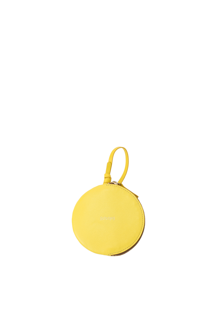 RABEANCO Strap Round Zip Card Case - Citron