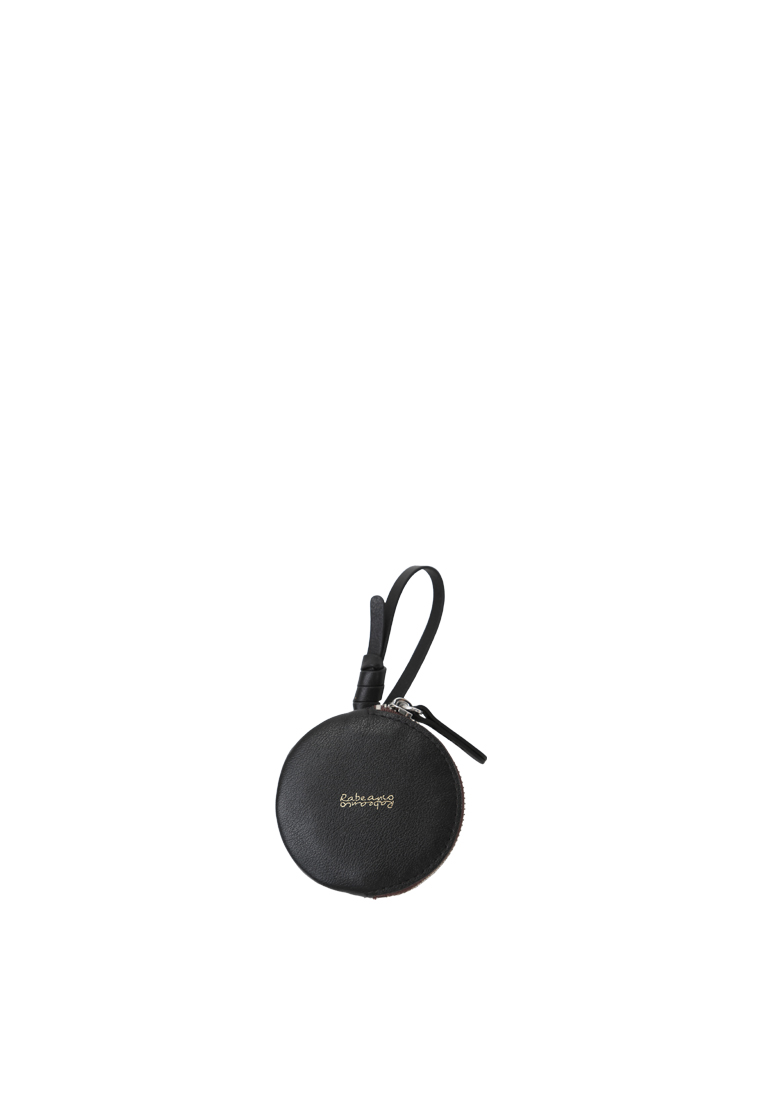 RABEANCO Strap Round AirTag Zip Case - Black