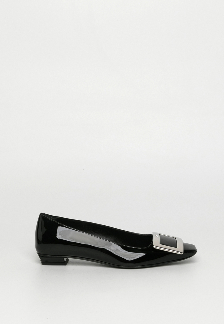 Roger Vivier Belle Vivier Metal Buckle Ballerinas In Patent Leather Flats