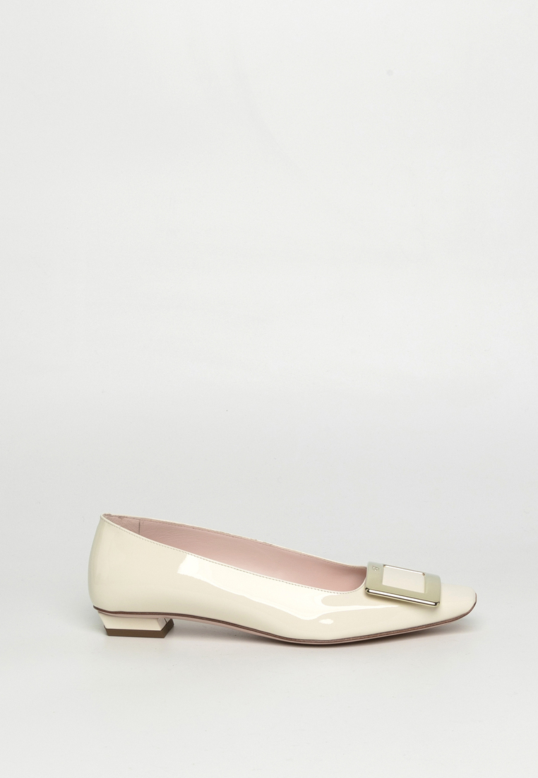 Roger Vivier Belle Vivier Metal Buckle Ballerinas In Patent Leather Flats