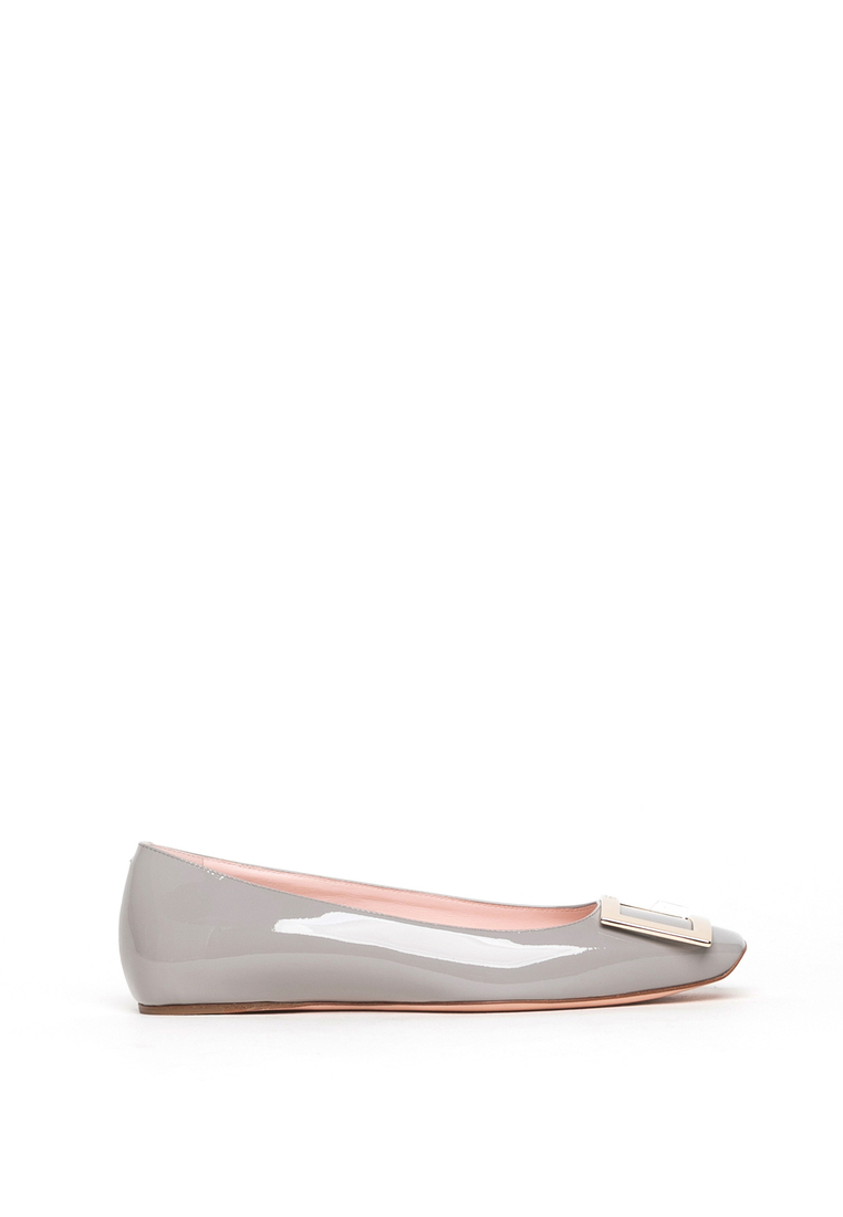 Roger Vivier Trompette Metal Buckle Ballerinas In Patent Leather Flats