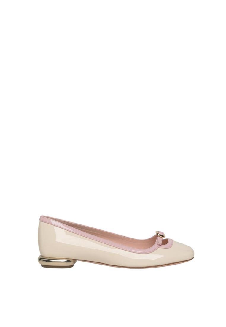 Roger Vivier Viv' Podium Ballerinas In Patent Leather Flats