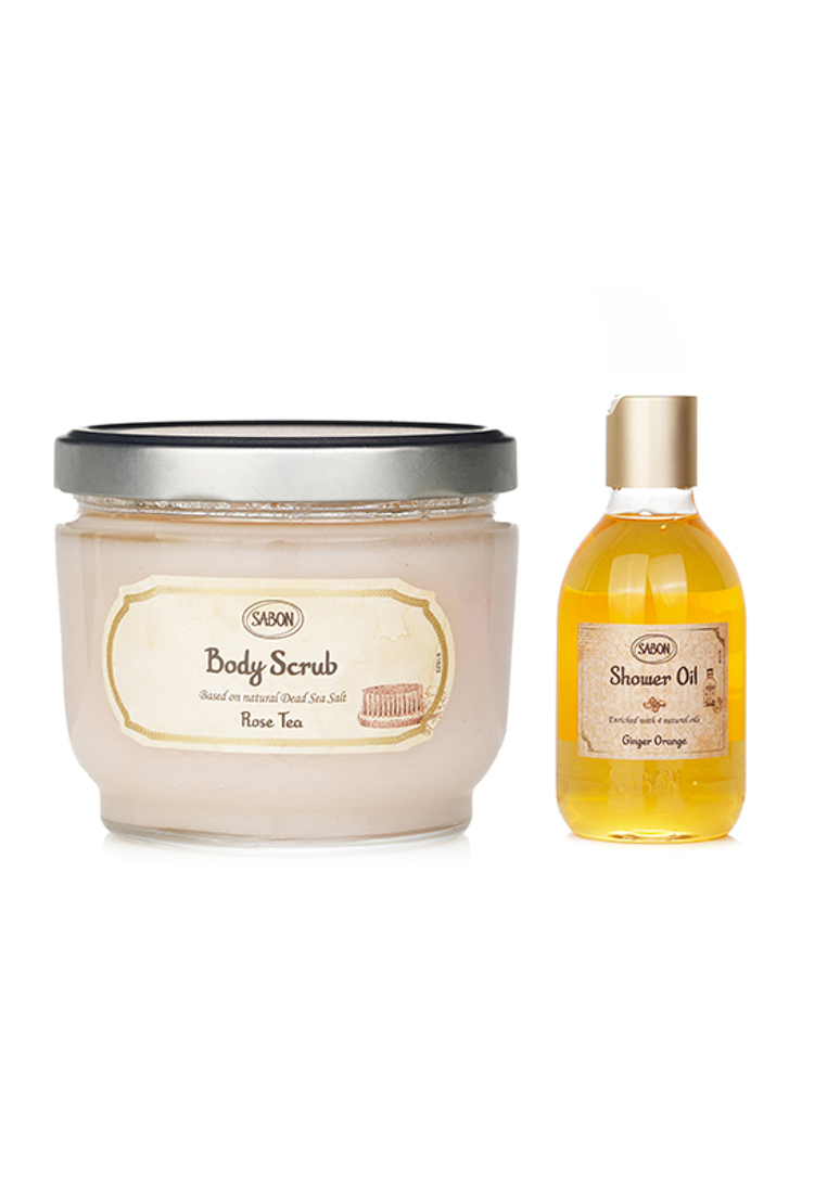 Sabon SABON - Body Scrub - Rose Tea & Shower Oil - Ginger Orange 2pcs