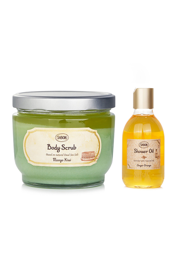Sabon SABON - Body Scrub - Mango Kiwi & Shower Oil - Ginger Orange 2pcs