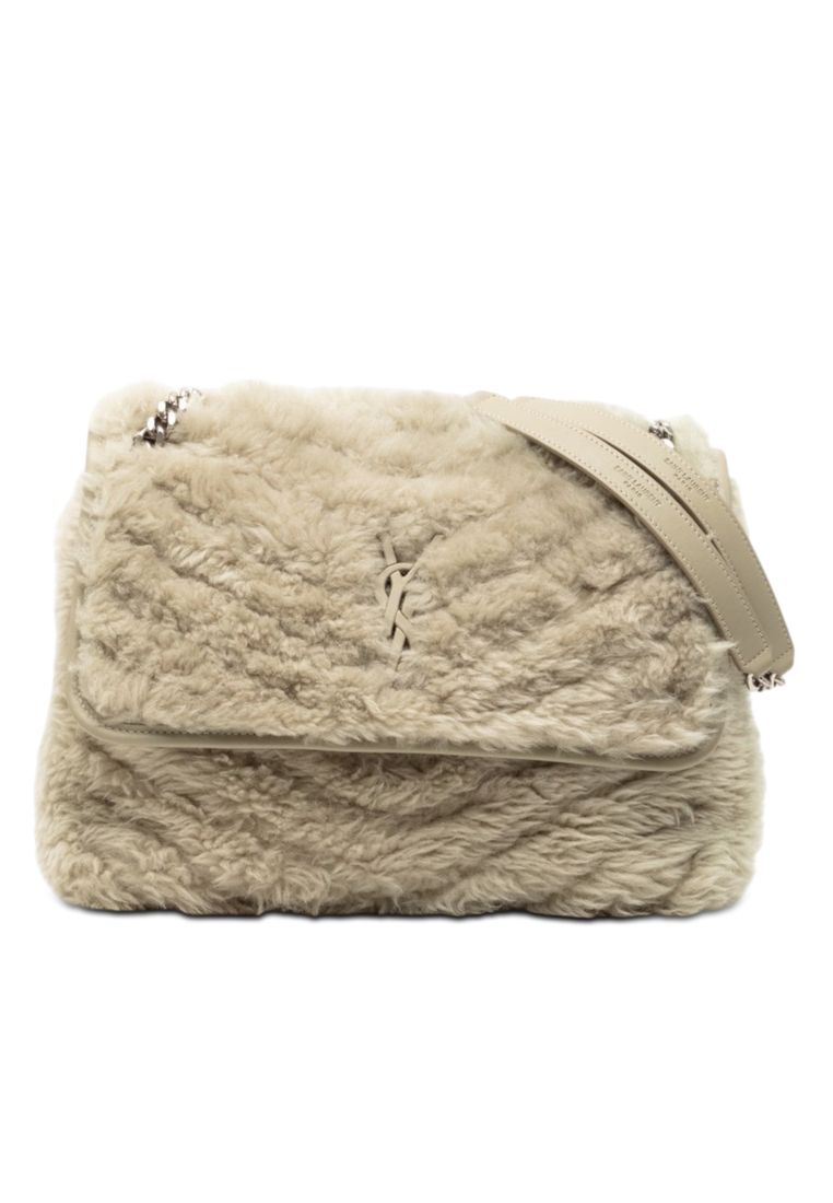 SAINT LAURENT Pre-Loved Saint Laurent Medium Shearling Niki Shoulder Bag