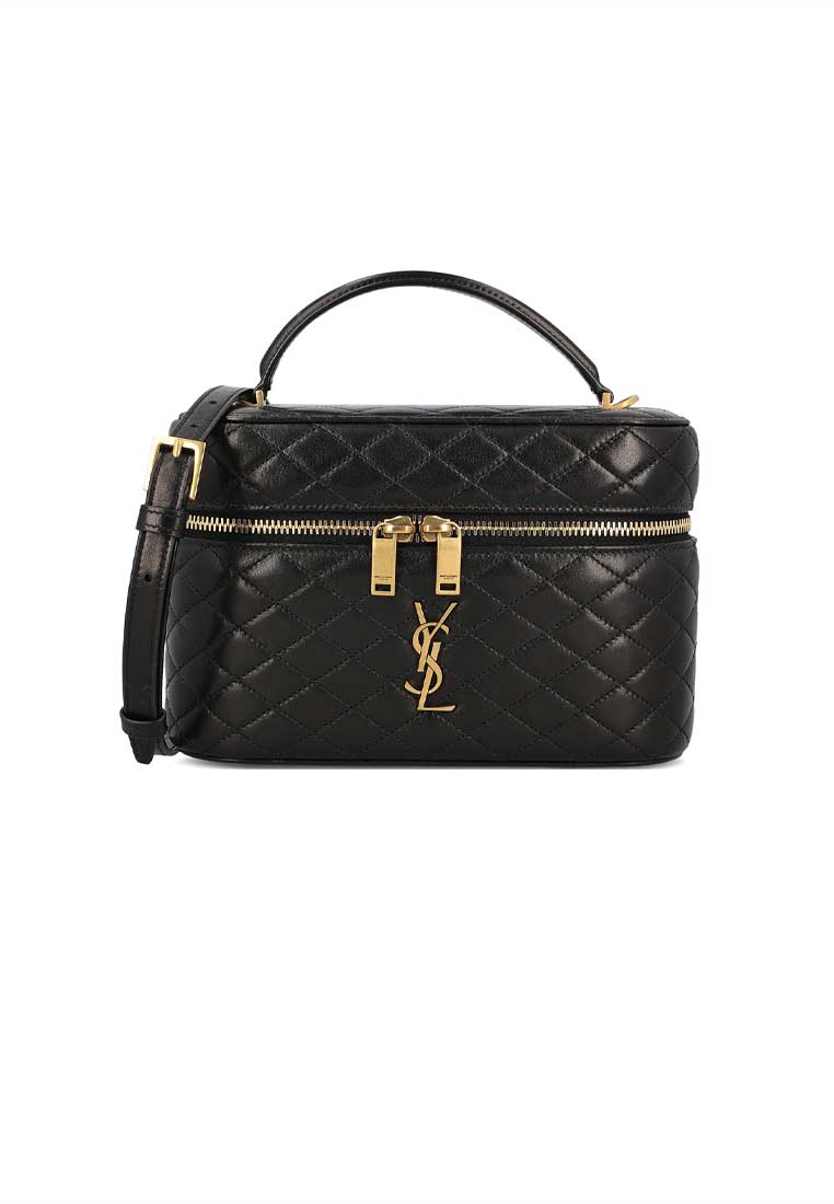 SAINT LAURENT YSL Gaby Vanity Bag In Lambskin Black 7667311EL07