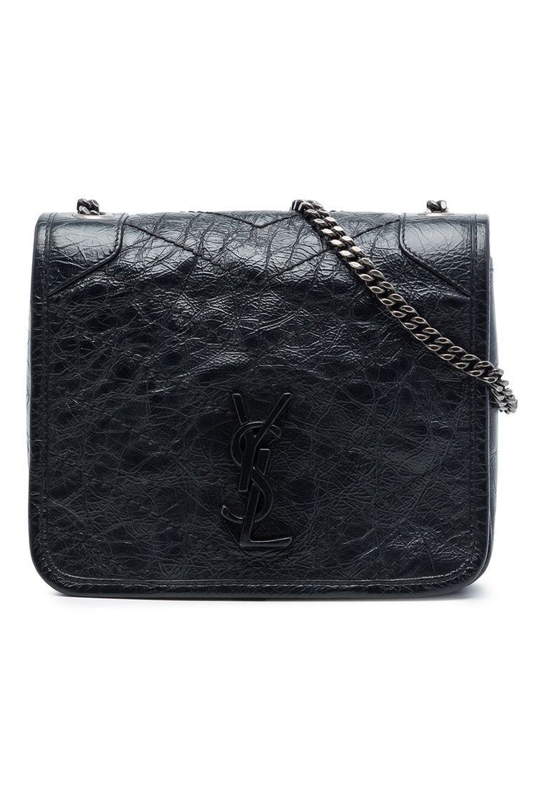 SAINT LAURENT Pre-Loved Saint Laurent Crinkled Calfskin Niki Wallet On Chain