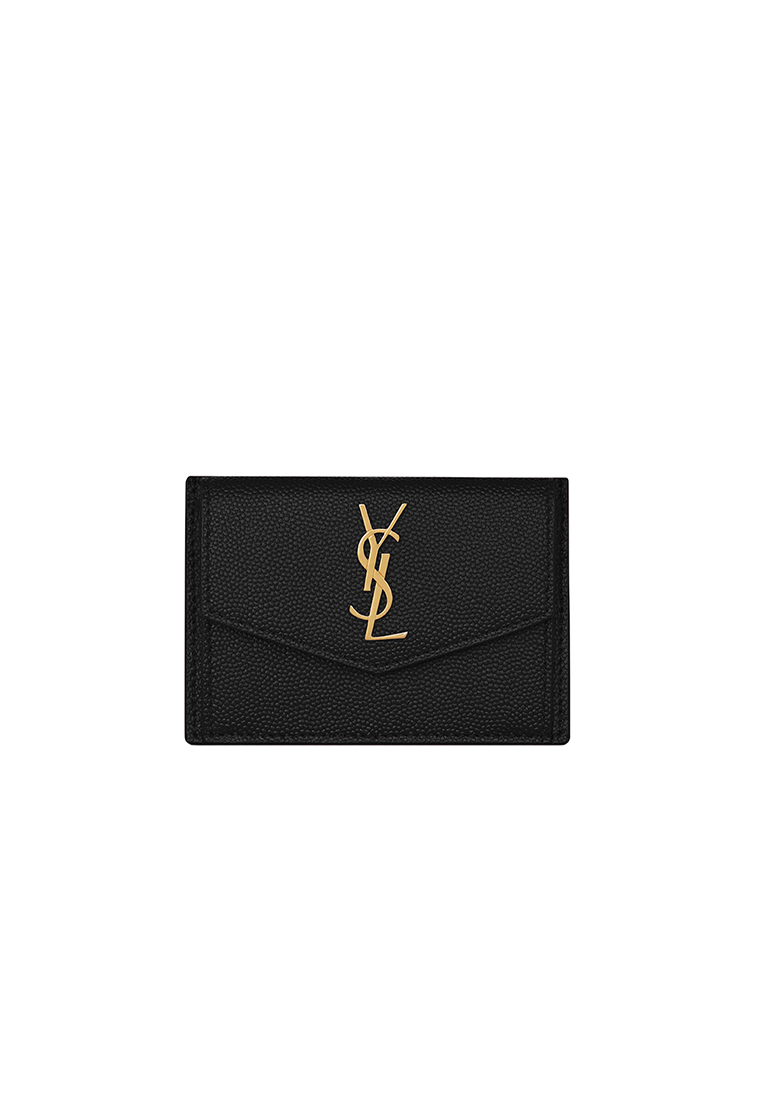 SAINT LAURENT Yves Saint Laurent Uptown Flap Card Holder in Black