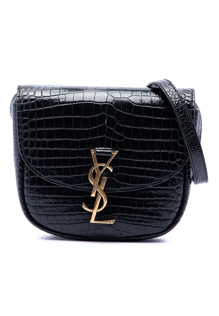 SAINT LAURENT Pre-Loved Saint Laurent Small Croc Embossed Monogram Kaia Crossbody