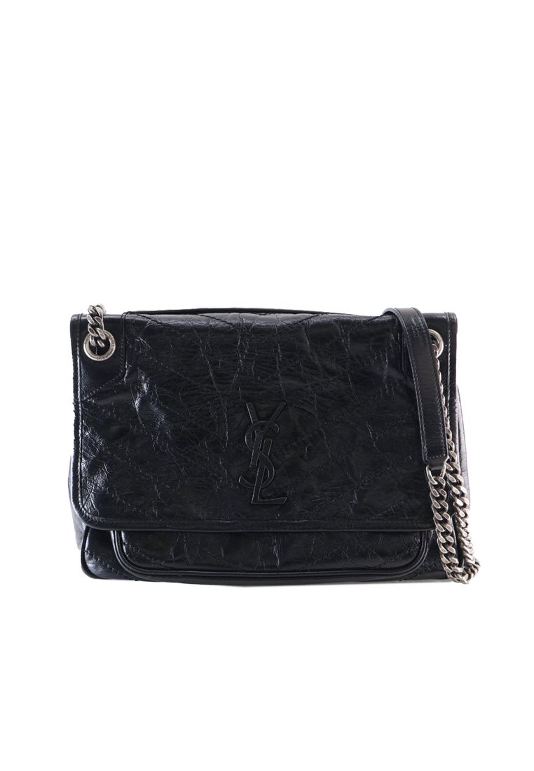 SAINT LAURENT Pre-Loved Saint Laurent Medium Crinkled Calfskin Niki