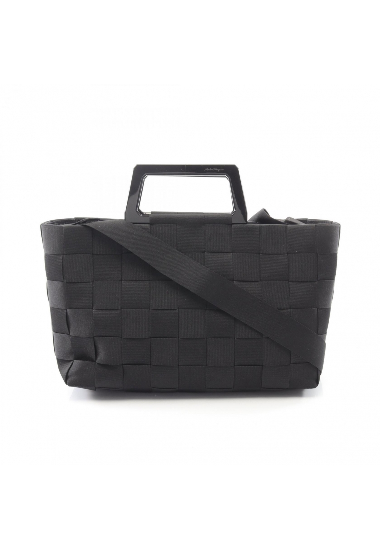 Salvatore Ferragamo Pre-Loved Salvatore Ferragamo Handbag nylon canvas black 2WAY