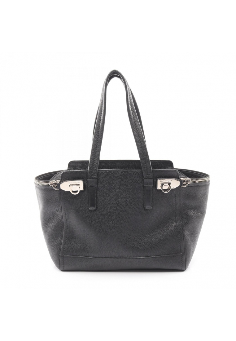 Salvatore Ferragamo Pre-Loved Salvatore Ferragamo Gancini Handbag leather black