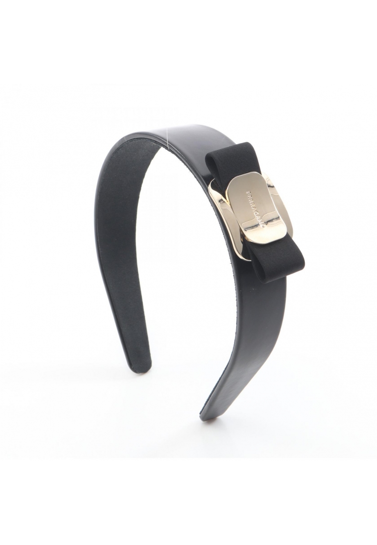 Salvatore Ferragamo Pre-Loved Salvatore Ferragamo vara ribbon headband leather black