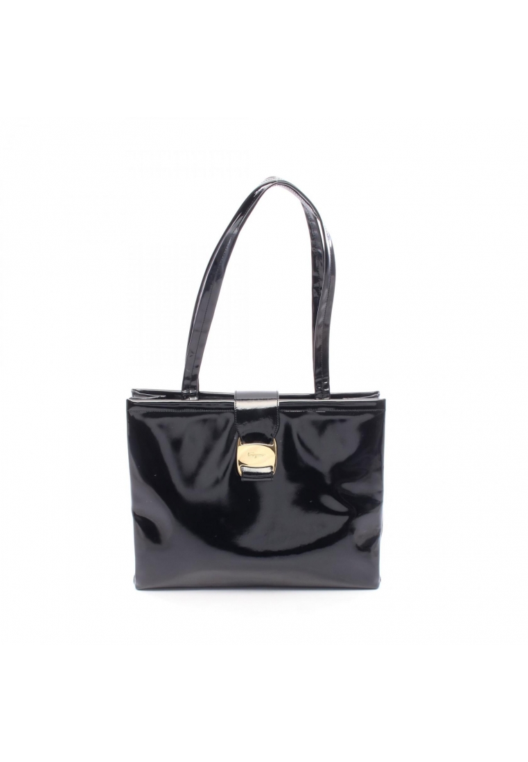 Salvatore Ferragamo Pre-Loved Salvatore Ferragamo Vala Shoulder bag Patent leather black