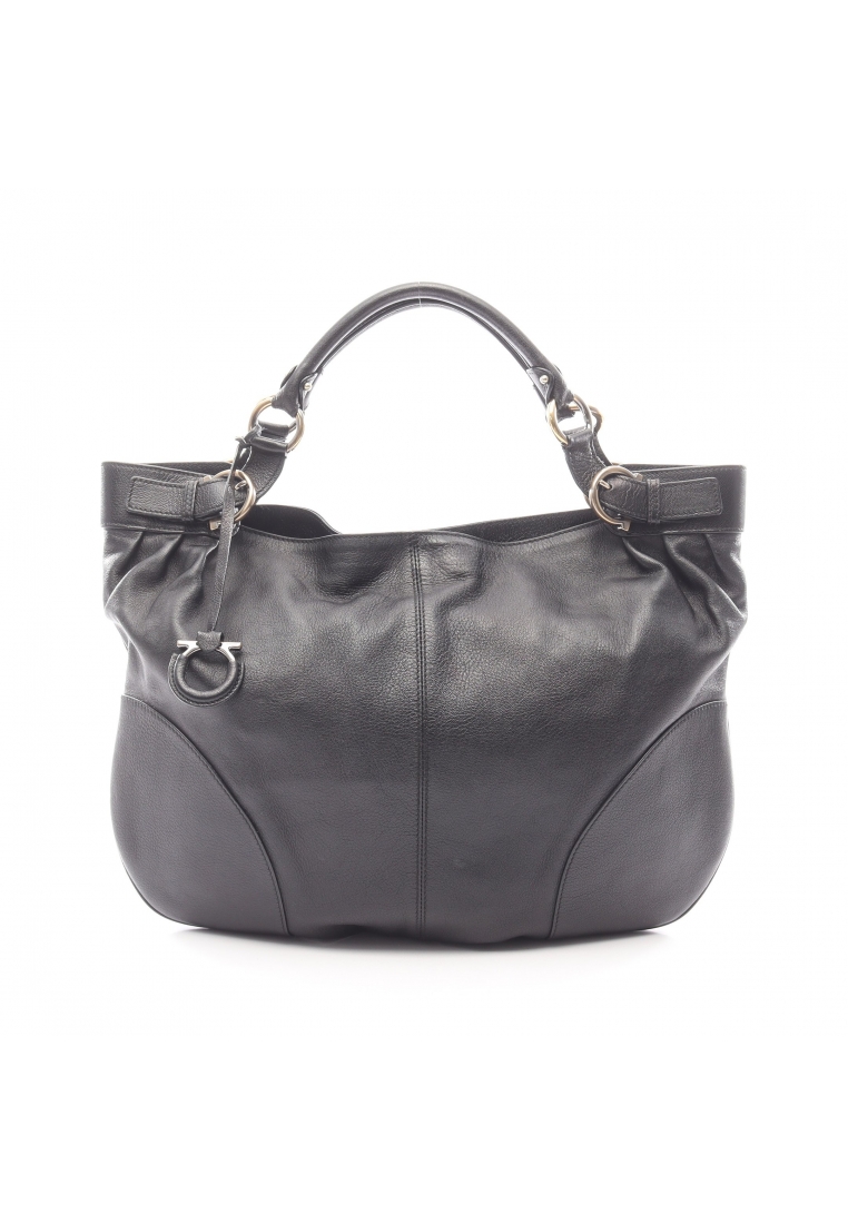 Salvatore Ferragamo Pre-Loved Salvatore Ferragamo Gancini Handbag leather black