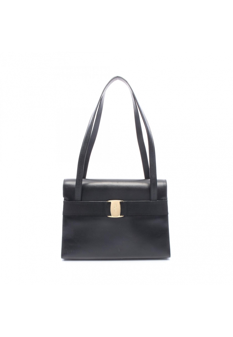 Salvatore Ferragamo Pre-Loved Salvatore Ferragamo vara ribbon Shoulder bag leather black