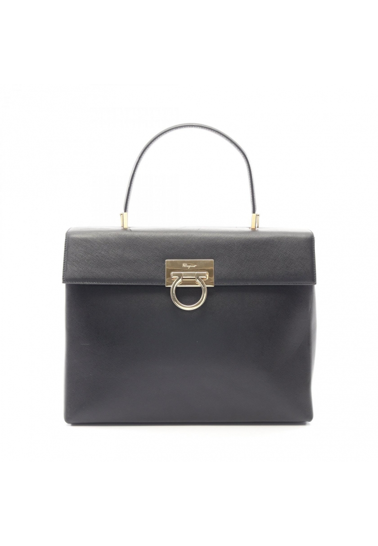 Salvatore Ferragamo Pre-Loved Salvatore Ferragamo Gancini Handbag leather black